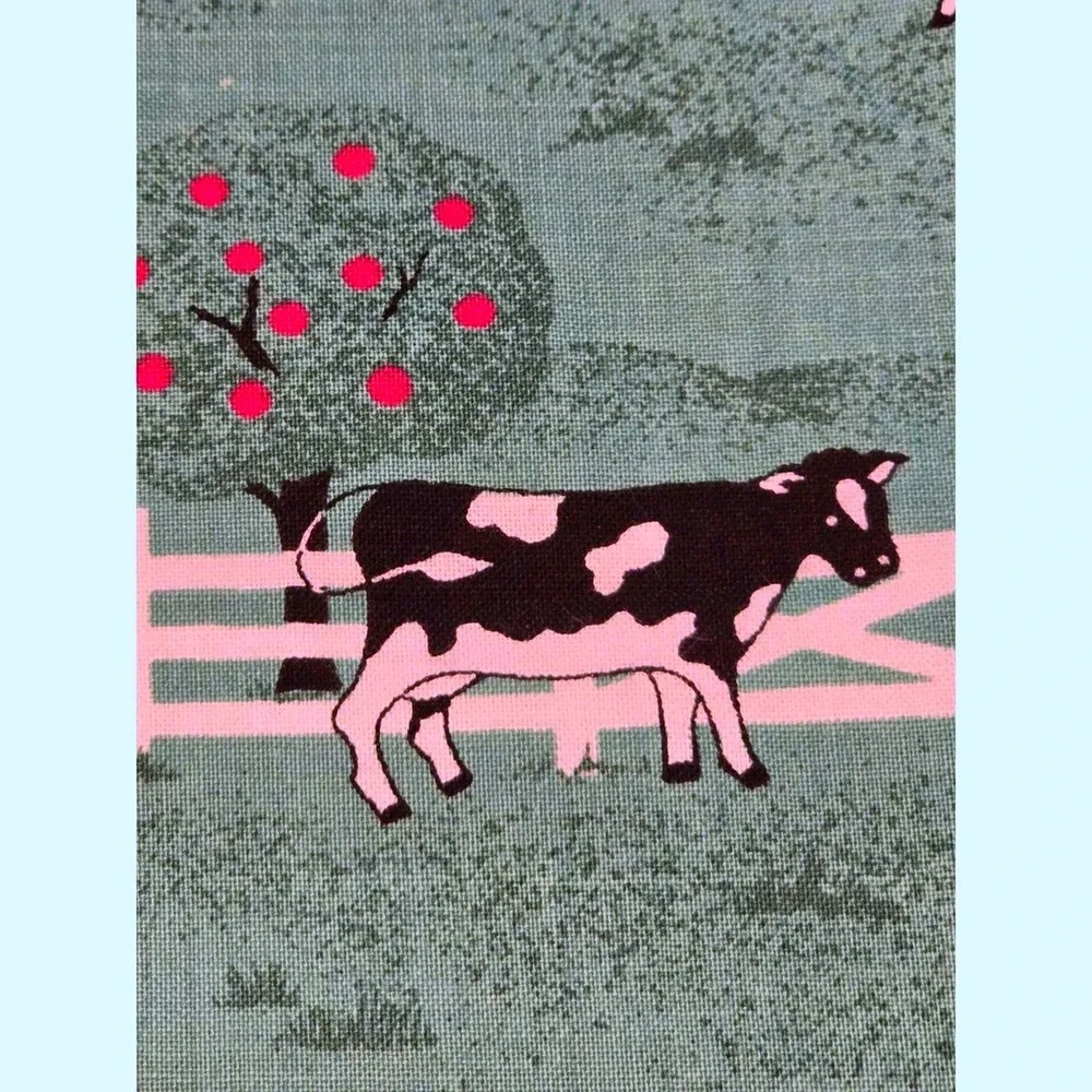 NEW Handmade Reversible Cow 6 Placemats Cottagecore‎ Farmhouse handsewn Cotton